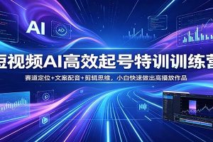 短视频AI高效起号特训训练营：赛道定位+文案配音+剪辑思维，小白快速做出高播放作品