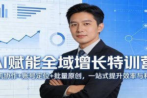 AI赋能全域增长特训营：人机协作+账号定位+批量原创，一站式提升效率与利润