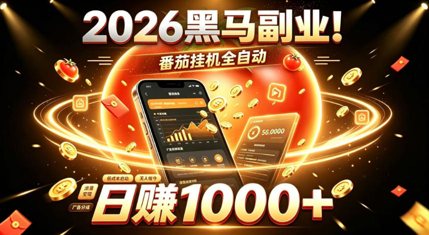 2026黑马副业!番茄挂G全自动日入1000+,操作最简单、门槛最低的线上轻资产项目【揭秘】